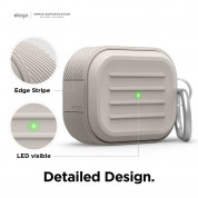 Elago AirPods Pro Armor Hang Case - удароустойчив силиконов калъф с карабинер за Apple Airpods Pro (светлосив) 4