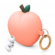 Elago Airpods Pro Peach Design Silicone Case - силиконов калъф с карабинер за Apple Airpods Pro (оранжев)