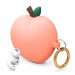 Elago Airpods Pro Peach Design Silicone Case - силиконов калъф с карабинер за Apple Airpods Pro (оранжев) 1