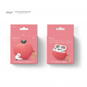 Elago Airpods Pro Peach Design Silicone Case - силиконов калъф с карабинер за Apple Airpods Pro (червен) 8
