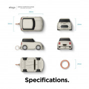 Elago Airpods Mini Car Design Silicone Case - силиконов калъф с карабинер за Apple Airpods и Apple Airpods 2 (бял)  7