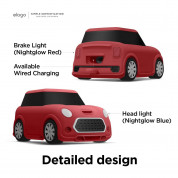 Elago Airpods Mini Car Design Silicone Case - силиконов калъф с карабинер за Apple Airpods и Apple Airpods 2 (червен)  5