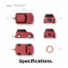 Elago Airpods Mini Car Design Silicone Case - силиконов калъф с карабинер за Apple Airpods и Apple Airpods 2 (червен)  8