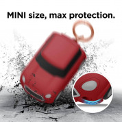 Elago Airpods Mini Car Design Silicone Case - силиконов калъф с карабинер за Apple Airpods и Apple Airpods 2 (червен)  4