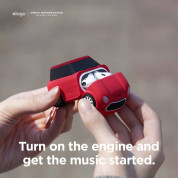 Elago Airpods Mini Car Design Silicone Case - силиконов калъф с карабинер за Apple Airpods и Apple Airpods 2 (червен)  1