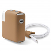Elago MacBook Charger Leather Cover - кожен калъф (естествена кожа) за Apple USB-C 87W захранване (кафяв)