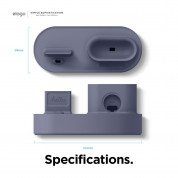 Elago Trio Charging Hub Pro - силиконова поставка за зареждане на iPhone, Apple Watch и Apple AirPods Pro (лилава) 6