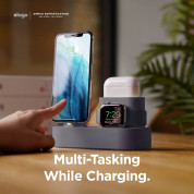 Elago Trio Charging Hub Pro - силиконова поставка за зареждане на iPhone, Apple Watch и Apple AirPods Pro (лилава) 1