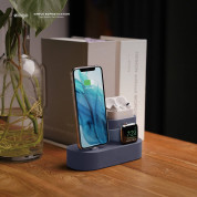 Elago Trio Charging Hub Pro - силиконова поставка за зареждане на iPhone, Apple Watch и Apple AirPods Pro (лилава) 7