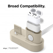Elago Trio Charging Hub Pro - силиконова поставка за зареждане на iPhone, Apple Watch и Apple AirPods Pro (бяла) 2