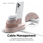 Elago Trio Charging Hub Pro - силиконова поставка за зареждане на iPhone, Apple Watch и Apple AirPods Pro (розова) 3