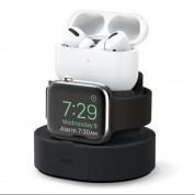 Elago Duo Charging Hub Pro - силиконова поставка за зареждане на iPhone, Apple Watch и Apple AirPods Pro (черна)