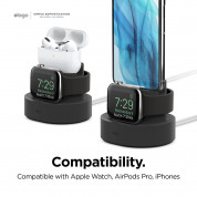 Elago Duo Charging Hub Pro - силиконова поставка за зареждане на iPhone, Apple Watch и Apple AirPods Pro (черна) 1