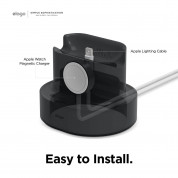 Elago Duo Charging Hub Pro - силиконова поставка за зареждане на iPhone, Apple Watch и Apple AirPods Pro (черна) 5