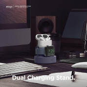 Elago Duo Charging Hub Pro - силиконова поставка за зареждане на iPhone, Apple Watch и Apple AirPods Pro (лилава) 2