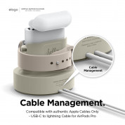 Elago Duo Charging Hub Pro - силиконова поставка за зареждане на iPhone, Apple Watch и Apple AirPods Pro (бяла) 4