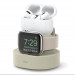 Elago Duo Charging Hub Pro - силиконова поставка за зареждане на iPhone, Apple Watch и Apple AirPods Pro (бяла) 1