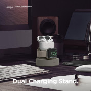 Elago Duo Charging Hub Pro - силиконова поставка за зареждане на iPhone, Apple Watch и Apple AirPods Pro (бяла) 2