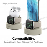 Elago Duo Charging Hub Pro - силиконова поставка за зареждане на iPhone, Apple Watch и Apple AirPods Pro (бяла) 1
