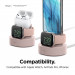Elago Duo Charging Hub Pro - силиконова поставка за зареждане на iPhone, Apple Watch и Apple AirPods Pro (розова) 2