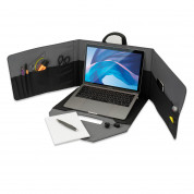 4smarts Laptop Bag Mobile Office with Privacy Mode - елегантна разгъваема чанта за преносими компютри до 16 инча (тъмносив) 