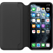 Apple Leather Folio Case - оригинален кожен (естествена кожа) калъф за iPhone 11 Pro Max (черен) 5