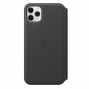 Apple Leather Folio Case - оригинален кожен (естествена кожа) калъф за iPhone 11 Pro Max (черен) 1