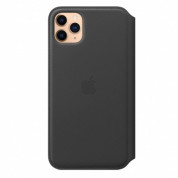 Apple Leather Folio Case - оригинален кожен (естествена кожа) калъф за iPhone 11 Pro Max (черен) 3