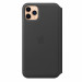 Apple Leather Folio Case - оригинален кожен (естествена кожа) калъф за iPhone 11 Pro Max (черен) 4