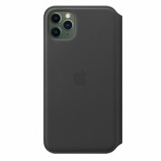 Apple Leather Folio Case - оригинален кожен (естествена кожа) калъф за iPhone 11 Pro Max (черен) 2
