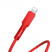 Baseus Silica Gel Lightning USB Cable (CALGJ-09) - USB кабел за Apple устройства с Lightning порт (100 см) (червен) 1