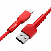 Baseus Silica Gel Lightning USB Cable (CALGJ-09) - USB кабел за Apple устройства с Lightning порт (100 см) (червен) 2