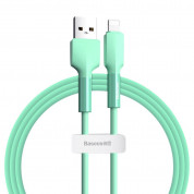 Baseus Silica Gel Lightning USB Cable (CALGJ-06) - USB кабел за Apple устройства с Lightning порт (100 см) (зелен)
