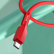 Baseus Silica Gel USB-C Cable (CATGJ-09) - USB-C кабел за устройства с USB-C порт (100 см) (червен) 4