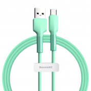 Baseus Silica Gel USB-C Cable (CATGJ-06) - USB-C кабел за устройства с USB-C порт (100 см) (зелен)