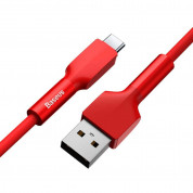 Baseus Silica Gel USB-C Cable (CATGJ-A09) - USB-C кабел за устройства с USB-C порт (200 см) (червен) 2