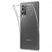 Spigen Liquid Crystal Case - тънък качествен силиконов (TPU) калъф за Samsung Galaxy Note 20 (прозрачен)  4