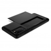 Spigen Slim Armor CS Case - хибриден кейс с отделение за кр. карти и най-висока степен на защита за Samsung Galaxy Note 20 (черен) 10