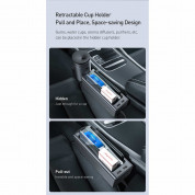 Baseus Deluxe Metal Armrest Console Organizer - органайзер за автомобил с възможност за свързване към зарядно за кола и два USB-A изхода (сребрист) 16