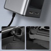 Baseus Deluxe Metal Armrest Console Organizer - органайзер за автомобил с възможност за свързване към зарядно за кола и два USB-A изхода (сребрист) 11