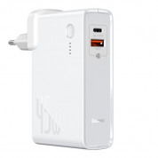 Baseus GaN Charger 45W Power Bank (PPNLD-H02) - външна батерия 10000 mAh и захранване за ел. мрежа с USB-A и USB-C изходи и технология за бързо зареждане (бял)