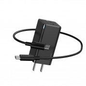 Baseus GaN Mini Quick Charger 45W (CCGAN-U01) - захранване за ел. мрежа с USB-A и USB-C изходи с технология за бързо зареждане и USB-C към USB-C кабел (черен)