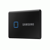 Samsung Portable SSD T7 Touch 1TB USB 3.2 - преносим външен SSD диск 1TB с пръстов отпечатък и парола за сигурност (черен)	 2