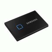 Samsung Portable SSD T7 Touch 1TB USB 3.2 - преносим външен SSD диск 1TB с пръстов отпечатък и парола за сигурност (черен)	 1