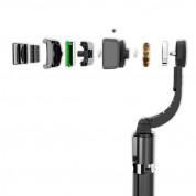 Gimbal Stabilizer Selfie Stick Tripod L08 -  захващащ стабилизатор за смартфони с възможност за трипод и селфи стик (бял) 15