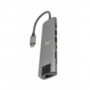 A-solar Xtorm XC207 USB-C Hub 7-in-1 4K HDMI, Ethernet, USB-C, 2xUSB-A, SD, microSD - мултифункционален хъб за свързване на допълнителна периферия за MacBook и устройства с USB-C (тъмносив)