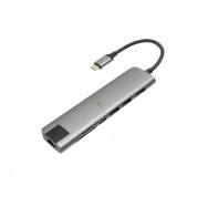 A-solar Xtorm XC207 USB-C Hub 7-in-1 4K HDMI, Ethernet, USB-C, 2xUSB-A, SD, microSD - мултифункционален хъб за свързване на допълнителна периферия за MacBook и устройства с USB-C (тъмносив) 7