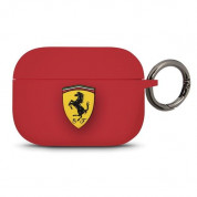 Ferrari Airpods Pro Silicone Case - силиконов калъф с карабинер за Apple Airpods Pro (червен)