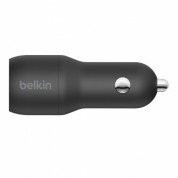 Belkin Boost Charge Dual USB-A 24W Car Charger - зарядно за кола с два USB изхода (4.8A) за зареждане на мобилни устройства (черен) 2