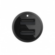 Belkin Boost Charge Dual USB-A 24W Car Charger - зарядно за кола с два USB изхода (4.8A) за зареждане на мобилни устройства (черен) 4
